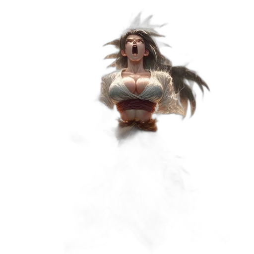 creature, staff, hair, face transparent PNG cut-out