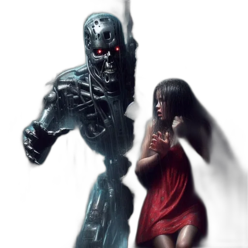 robot, concept art, comic book art, cyberpunk transparent PNG cut-out