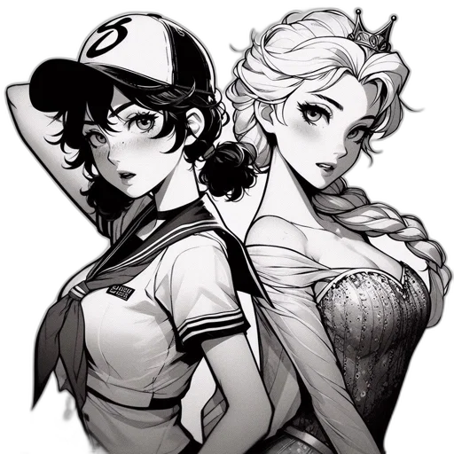 hat, dress, anime, comic book art transparent PNG cut-out