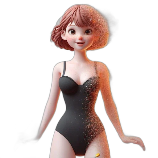 dress, 3d render, concept art, animated transparent PNG cut-out