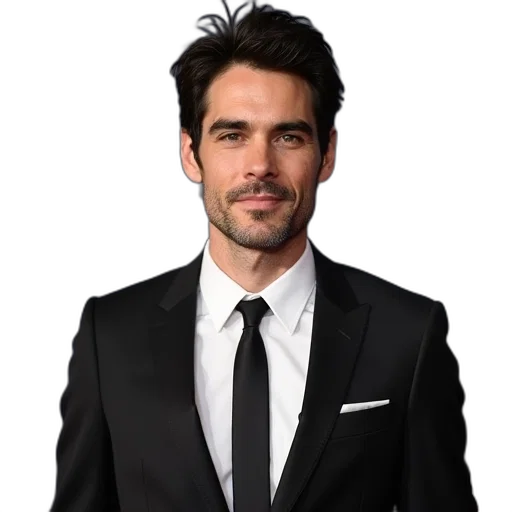 jacket, staff, face, photorealistic transparent PNG cut-out
