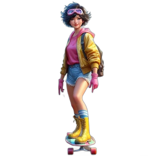 jacket, concept art, vaporwave, 3d render transparent PNG cut-out
