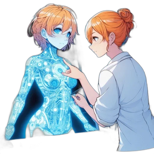 robot, dress, jacket, creature transparent PNG cut-out