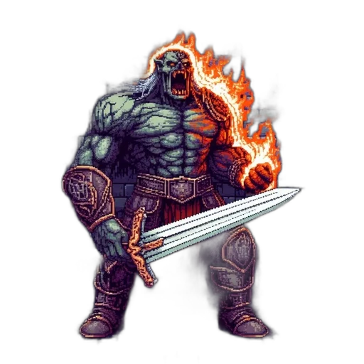 sword, weapon, fantasy art, pixel art transparent PNG cut-out