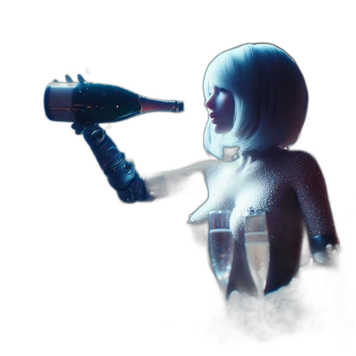robot, bottle, staff, weapon transparent PNG cut-out