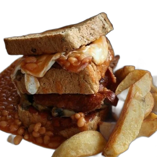 food, hearty, sandwich, beans transparent PNG cut-out