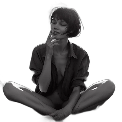 face, jacket, concept art, photorealistic transparent PNG cut-out