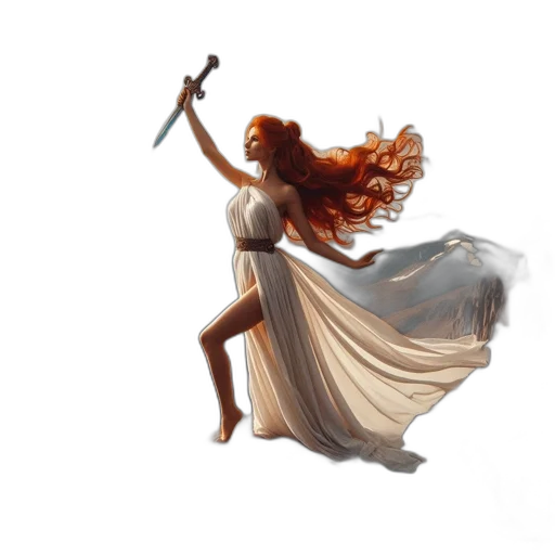 dress, staff, concept art, fantasy art transparent PNG cut-out