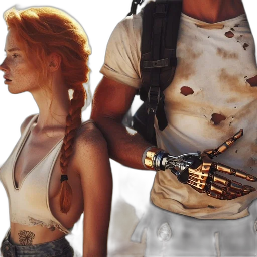 concept art, cyberpunk, photorealistic, 3d render transparent PNG cut-out