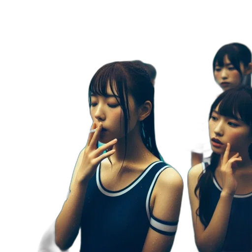photorealistic, vaporwave, anime, 3d render transparent PNG cut-out