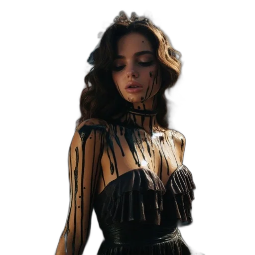 dress, jacket, hair, face transparent PNG cut-out