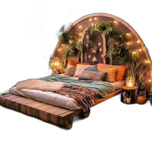 furniture, 3d render, earth tones, cozy transparent PNG cut-out