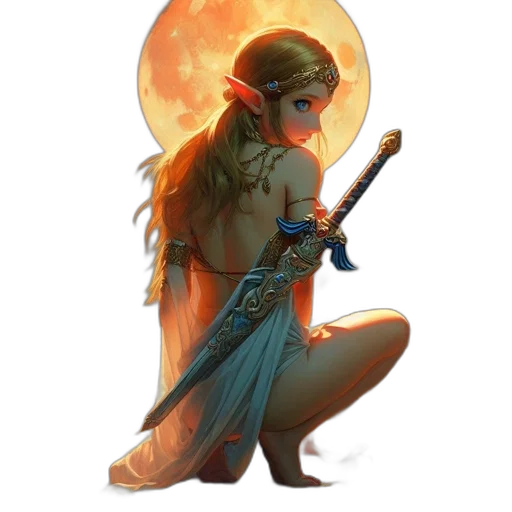 staff, sword, dragon, fantasy art transparent PNG cut-out