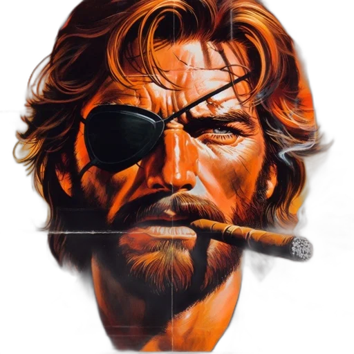 weapon, face, jacket, staff transparent PNG cut-out