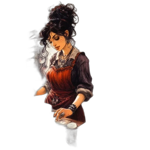 staff, dress, jewelry, pixel art transparent PNG cut-out