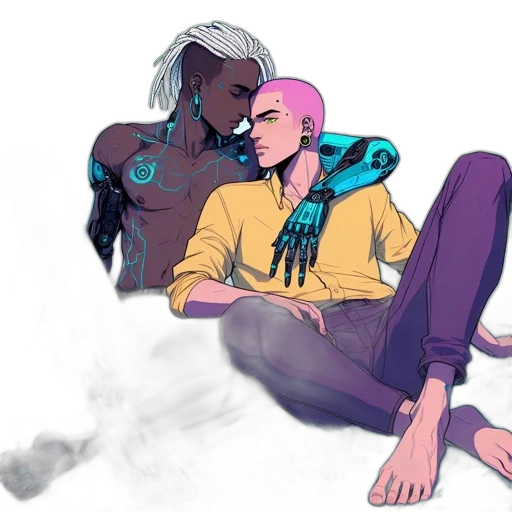 robot, jacket, cyberpunk, concept art transparent PNG cut-out