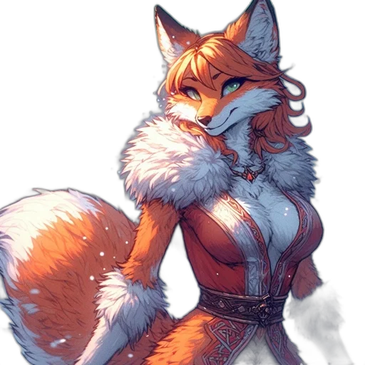 dress, staff, animal, fantasy art transparent PNG cut-out