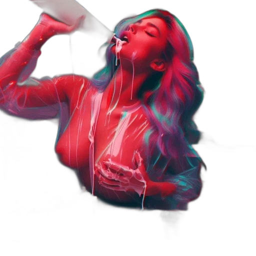 bottle, concept art, vaporwave, photorealistic transparent PNG cut-out