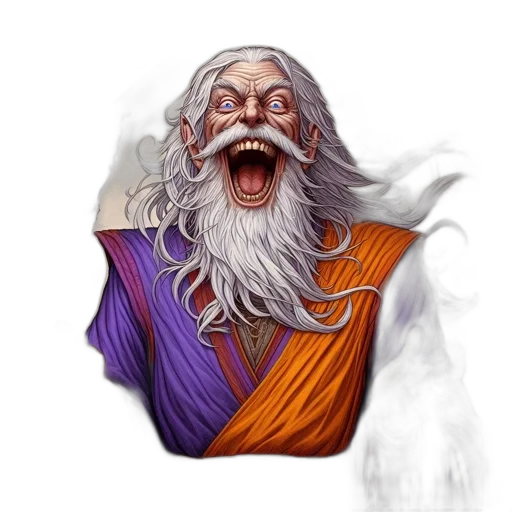 face, dragon, staff, fantasy art transparent PNG cut-out