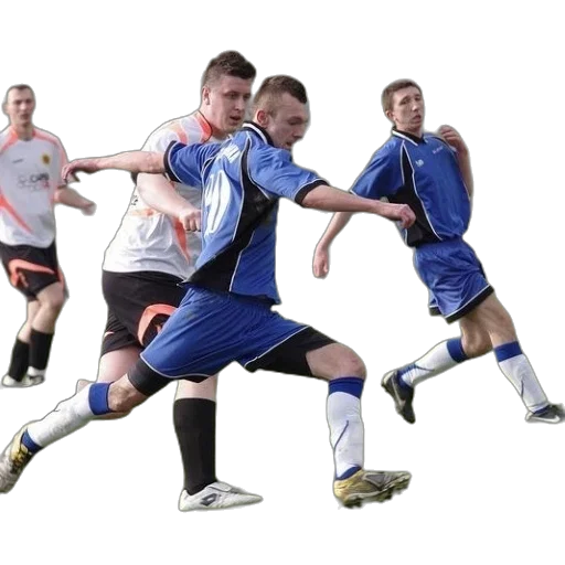 soccer, player, blue, black transparent PNG cut-out