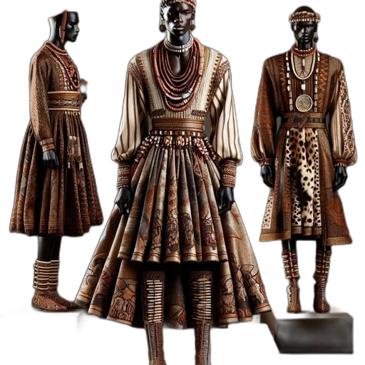 dress, jewelry, concept art, earth tones transparent PNG cut-out