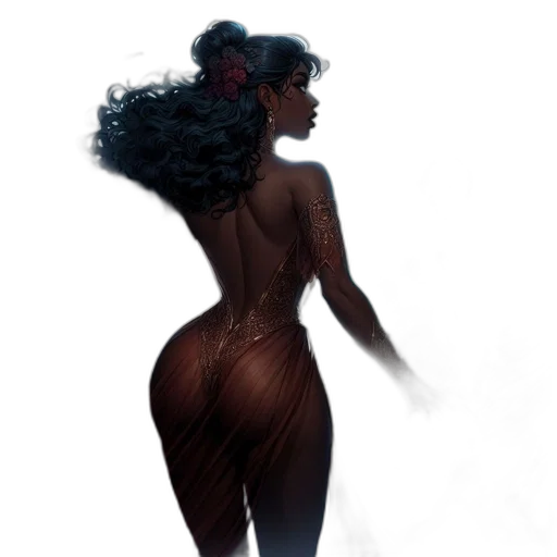 dress, hair, concept art, fantasy art transparent PNG cut-out