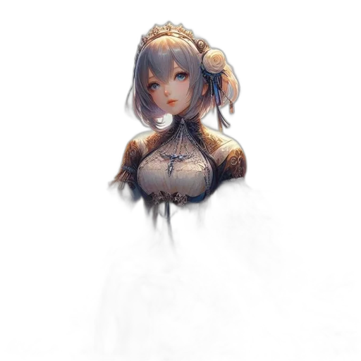 robot, dress, crown, weapon transparent PNG cut-out