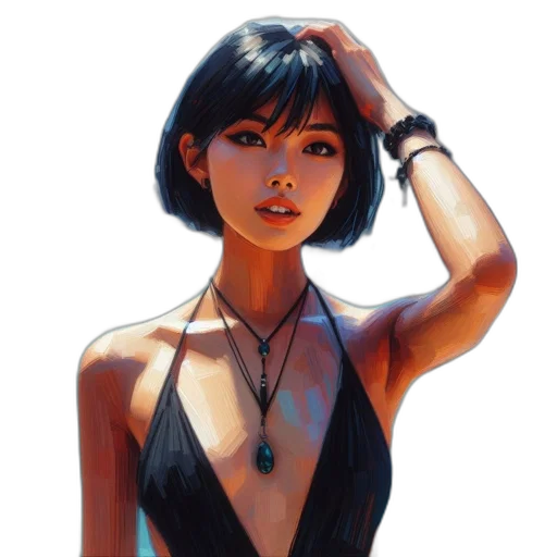 dress, jewelry, face, staff transparent PNG cut-out