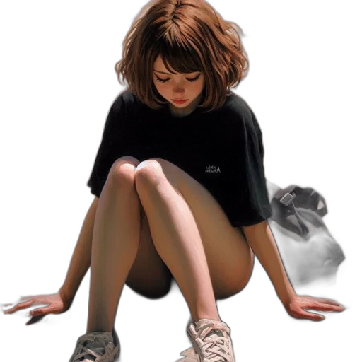 shoes, dress, jacket, hair transparent PNG cut-out