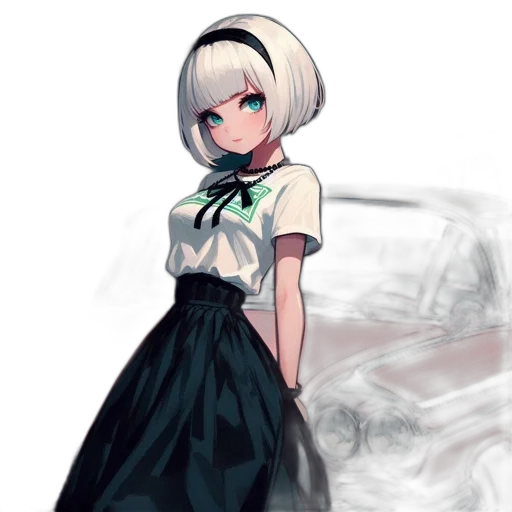 dress, car, robot, staff transparent PNG cut-out
