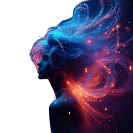hair, face, mask, fantasy art transparent PNG cut-out