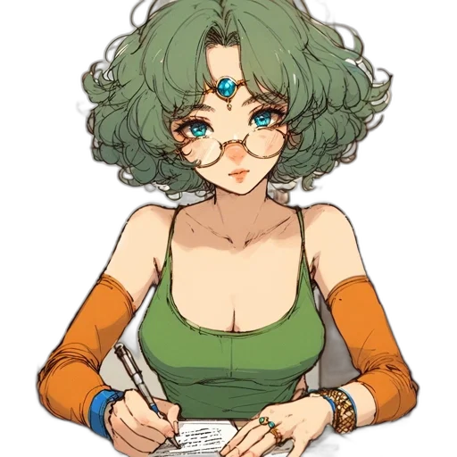 staff, hair, dress, jewelry transparent PNG cut-out