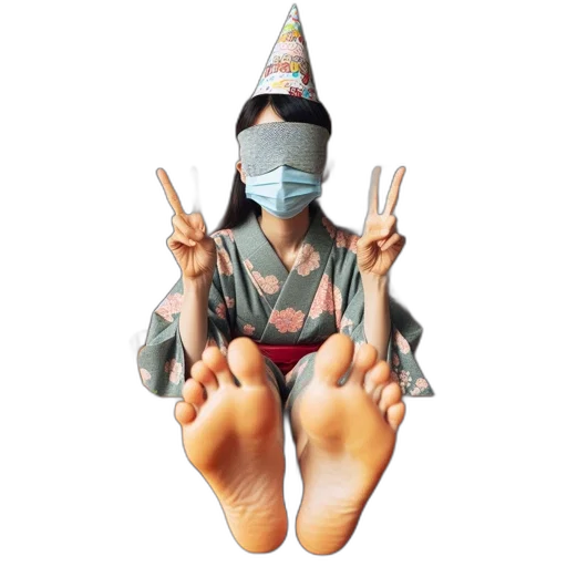 mask, staff, shoes, vaporwave transparent PNG cut-out