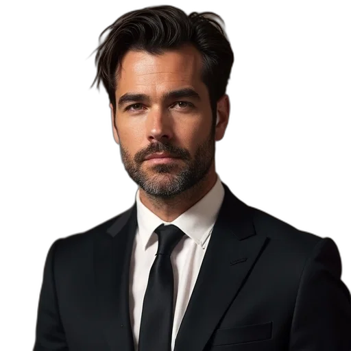 face, jacket, hair, staff transparent PNG cut-out