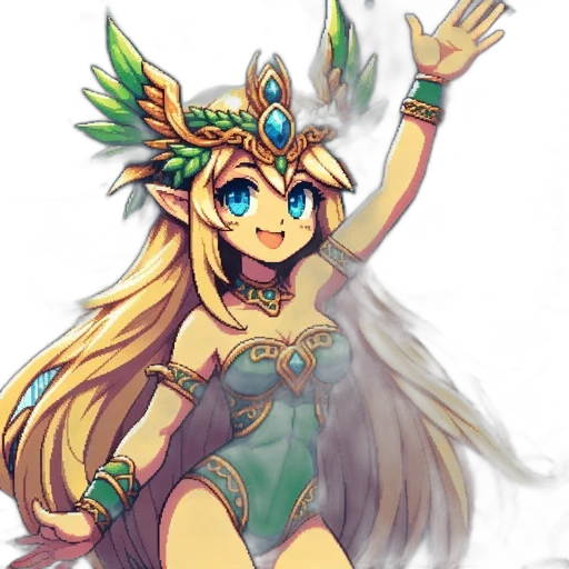staff, crown, fantasy art, pixel art transparent PNG cut-out