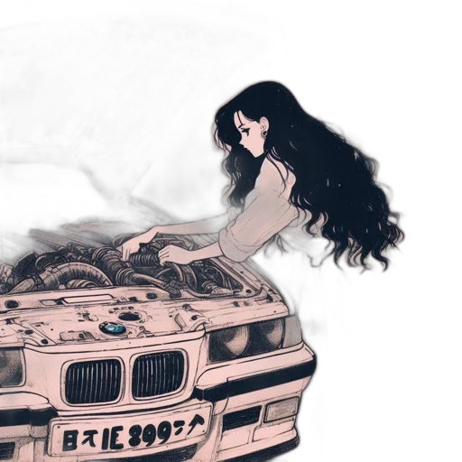 car, hair, concept art, anime transparent PNG cut-out