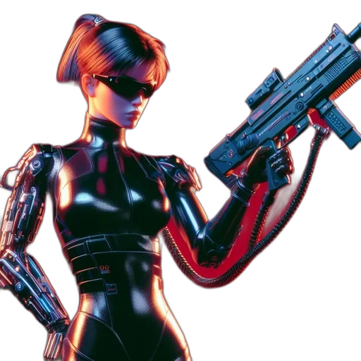 robot, weapon, cyberpunk, concept art transparent PNG cut-out