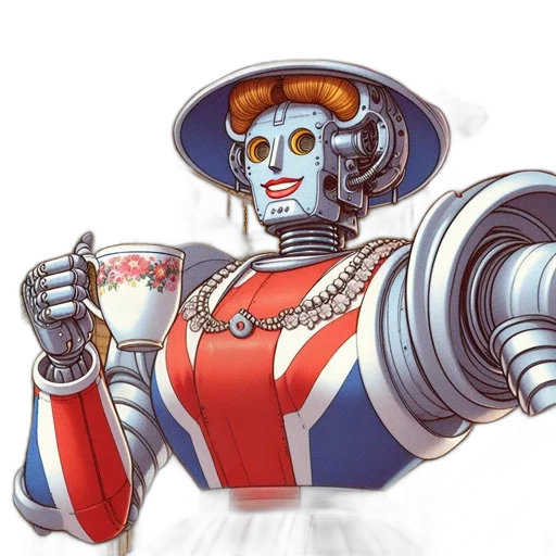 robot, jewelry, concept art, vaporwave transparent PNG cut-out