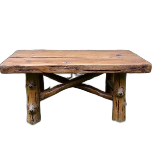 furniture, 3d render, rustic, wooden transparent PNG cut-out