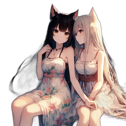 dress, animal, anime, pixel art transparent PNG cut-out