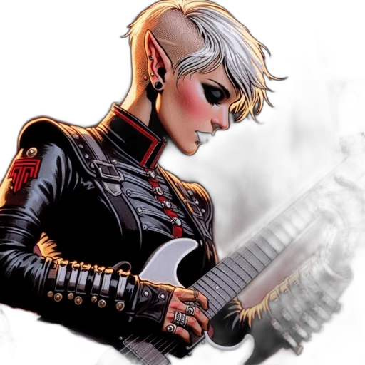 comic book art, concept art, cyberpunk, cartoon transparent PNG cut-out