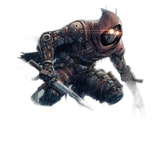 robot, weapon, sword, creature transparent PNG cut-out