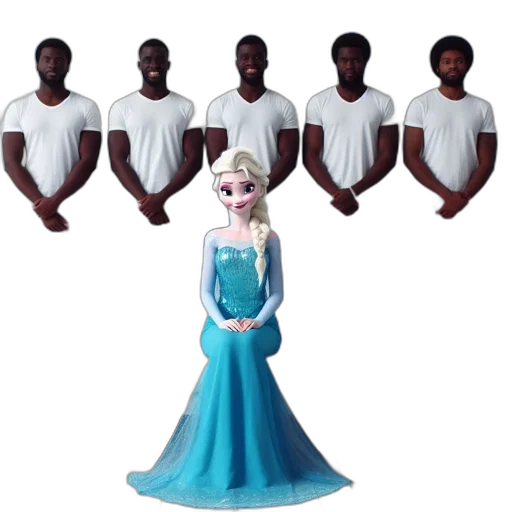 dress, crown, staff, 3d render transparent PNG cut-out