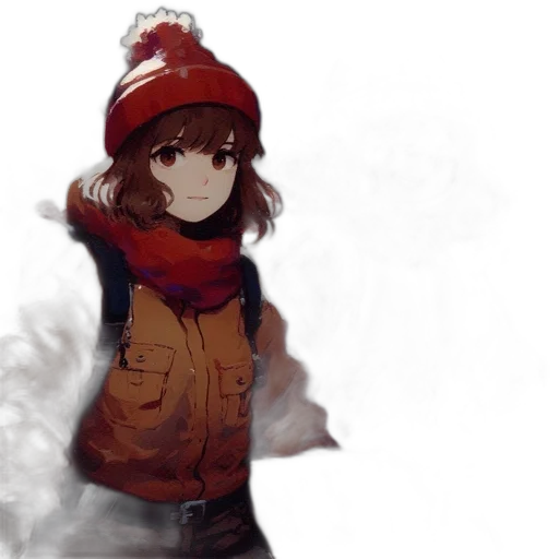 hat, jacket, staff, face transparent PNG cut-out