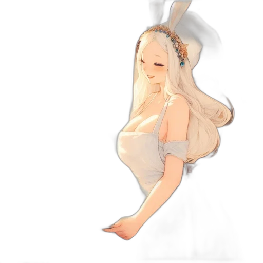 dress, hair, creature, crown transparent PNG cut-out