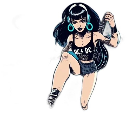 comic book art, cartoon, concept art, cyberpunk transparent PNG cut-out