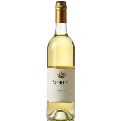bottle, white, wine, golden transparent PNG cut-out
