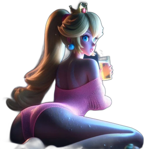 dress, robot, staff, hair transparent PNG cut-out