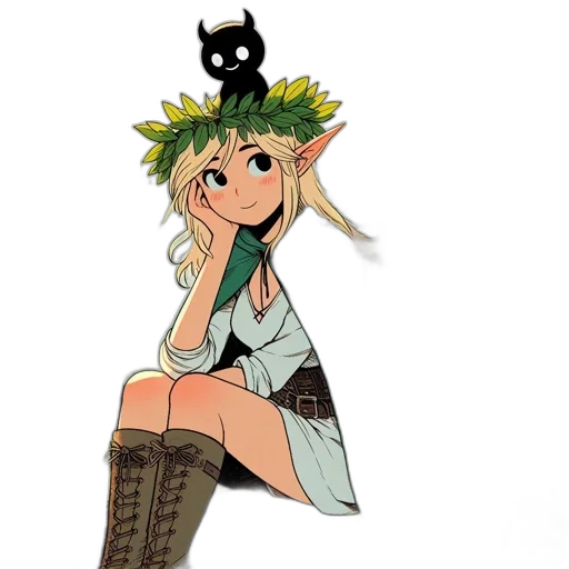 crown, staff, hat, flower transparent PNG cut-out