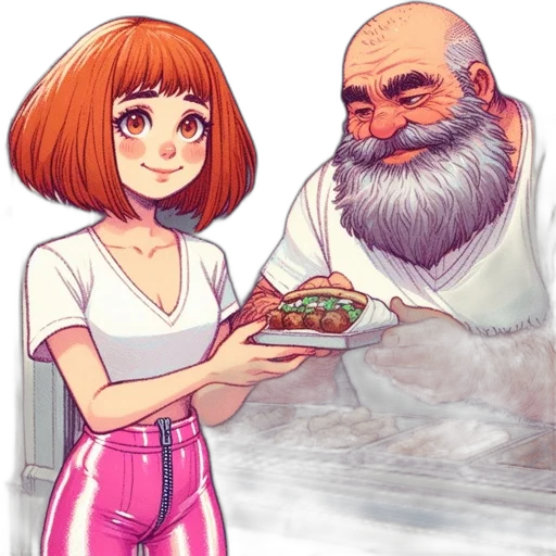 food, hair, concept art, watercolor transparent PNG cut-out